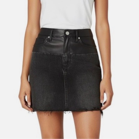 Blank NYC Dresses & Skirts - NEW! Blank NYC Black Faux Leather-Trim Mini Skirt Size 28 (6)